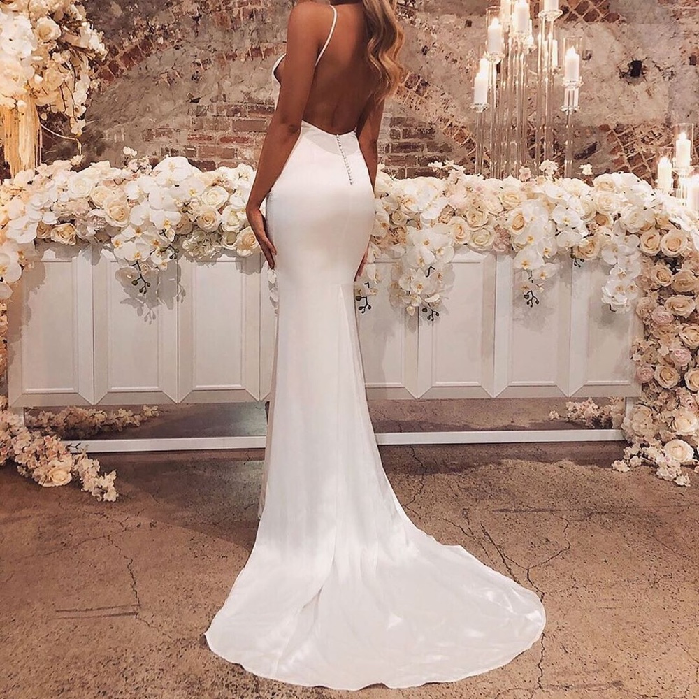 Low Back White Gown